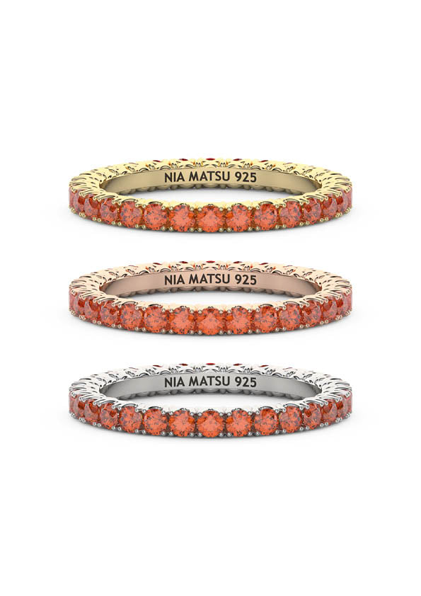 Padparadscha Eternity Ring 🧡